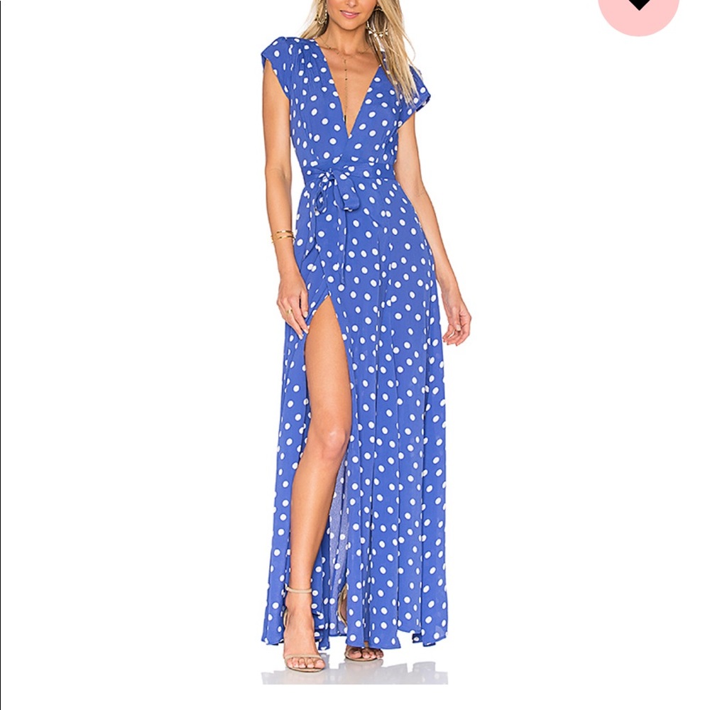 Tularosa Sid Wrap Maxi Dress - Robin Dot